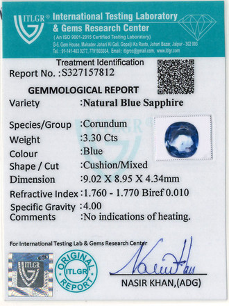 Blue Sapphire - 3.3 Carat