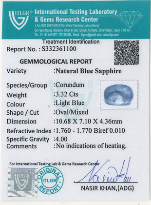 Blue Sapphire - 3.32 Carat