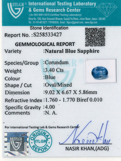 Blue Sapphire - 3.4 Carat