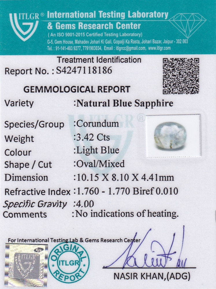 Blue Sapphire - 3.42 Carat