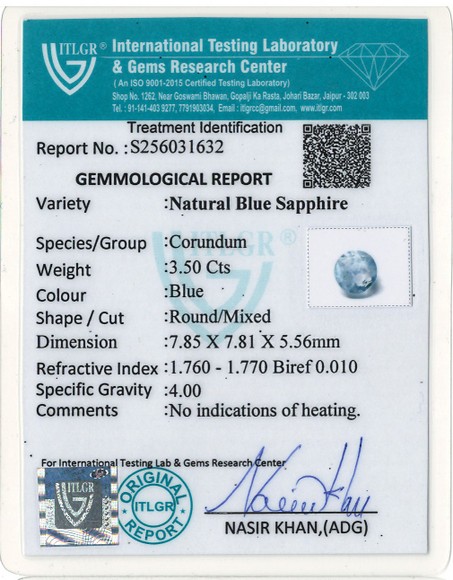 Blue Sapphire - 3.5 Carat