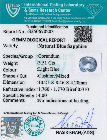 Blue Sapphire - 3.51 Carat