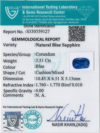 Blue Sapphire - 3.51 Carat