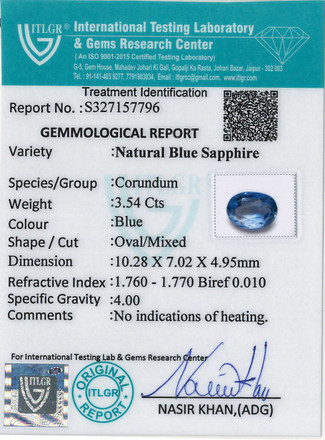 Blue Sapphire - 3.54 Carat