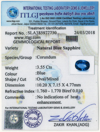 Blue Sapphire - 3.55 Carat