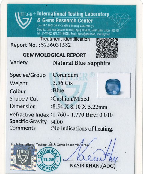 Blue Sapphire - 3.56 Carat