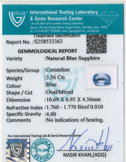 Blue Sapphire - 3.56 Carat