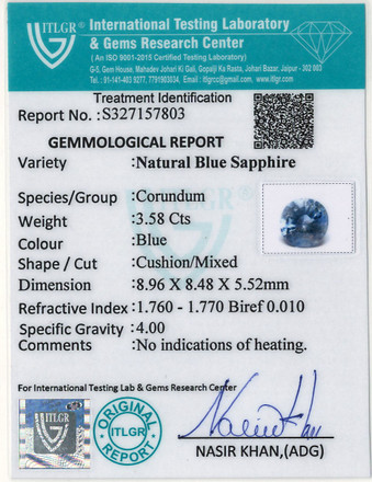 Blue Sapphire - 3.58 Carat