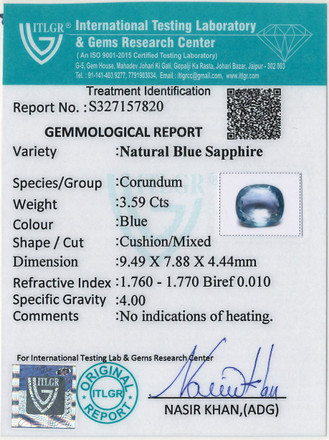 Blue Sapphire - 3.59 Carat