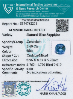 Blue Sapphire - 3.6 Carat