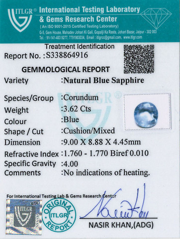 Blue Sapphire - 3.62 Carat