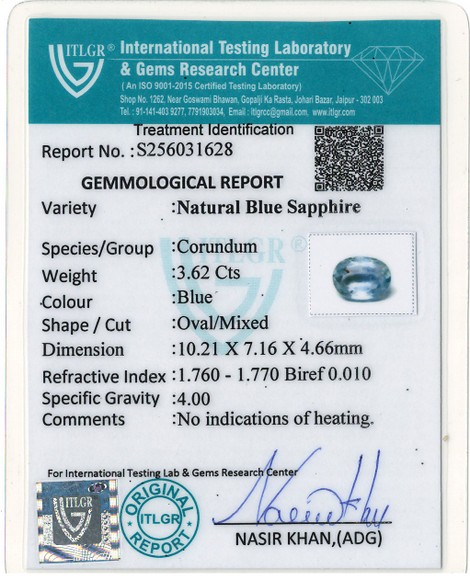 Blue Sapphire - 3.62 Carat
