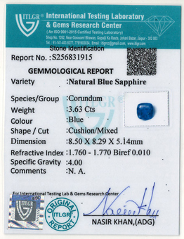 Blue Sapphire - 3.63 Carat