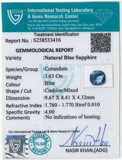 Blue Sapphire - 3.63 Carat