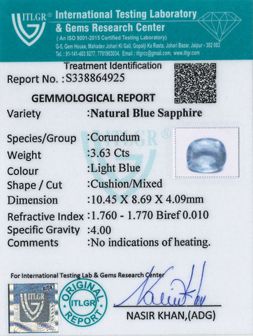 Blue Sapphire - 3.63 Carat