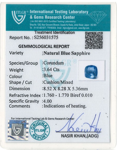 Blue Sapphire - 3.64 Carat