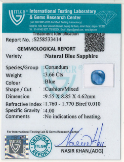 Blue Sapphire - 3.66 Carat