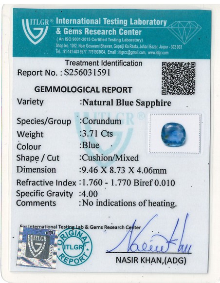 Blue Sapphire - 3.71 Carat