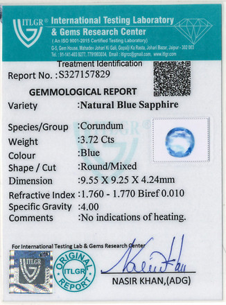 Blue Sapphire - 3.72 Carat