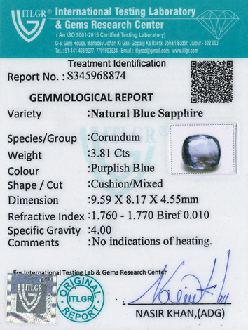 Blue Sapphire - 3.81 Carat