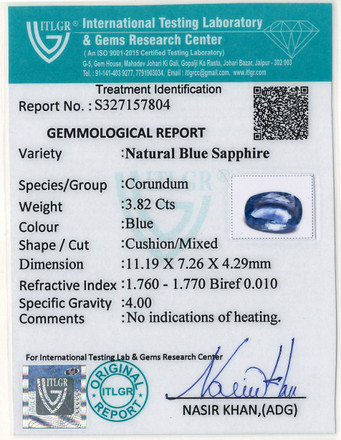 Blue Sapphire - 3.82 Carat