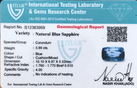 Blue Sapphire - 3.88 Carat