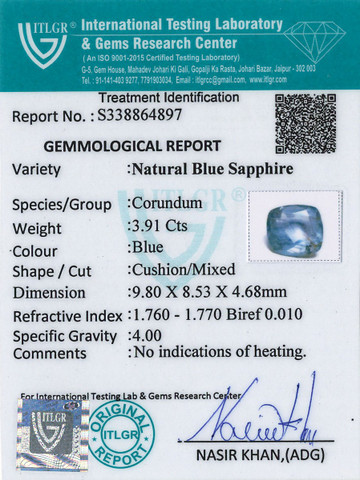Blue Sapphire - 3.91 Carat