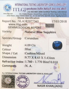 Blue Sapphire - 3.94 Carat