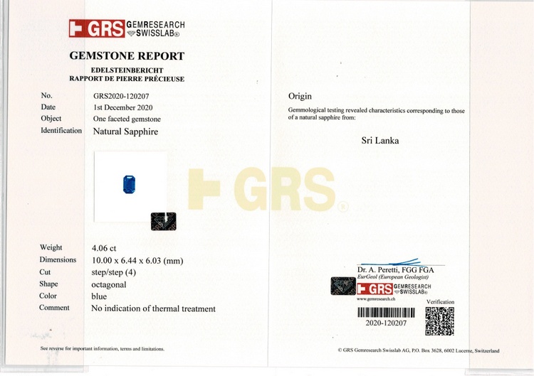 Blue Sapphire - 4.06 Carat