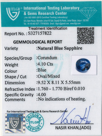 Blue Sapphire - 4.1 Carat