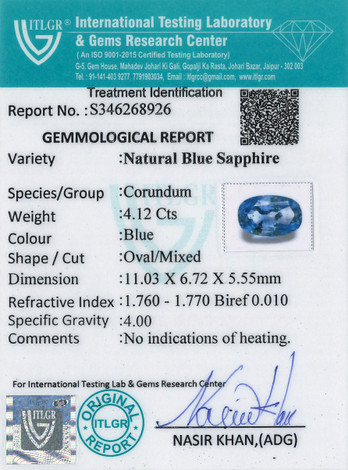 Blue Sapphire - 4.12 Carat