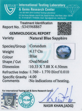 Blue Sapphire - 4.17 Carat