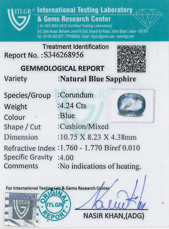 Blue Sapphire - 4.24 Carat