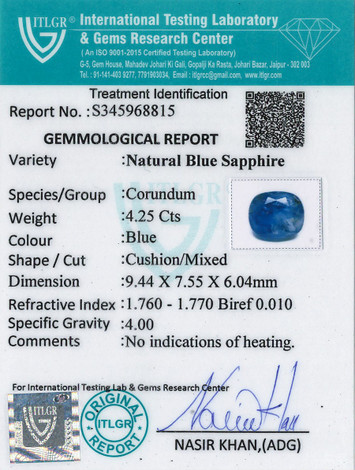 Blue Sapphire - 4.25 Carat