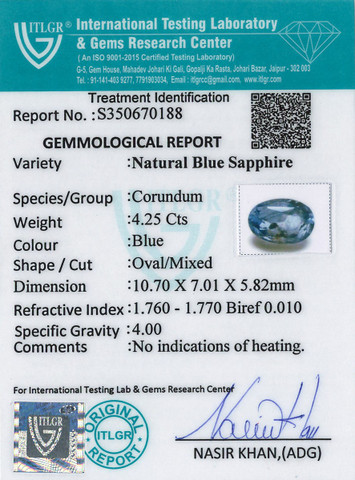 Blue Sapphire - 4.25 Carat