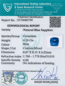 Blue Sapphire - 4.26 Carat