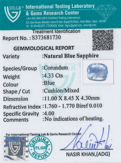 Blue Sapphire - 4.33 Carat