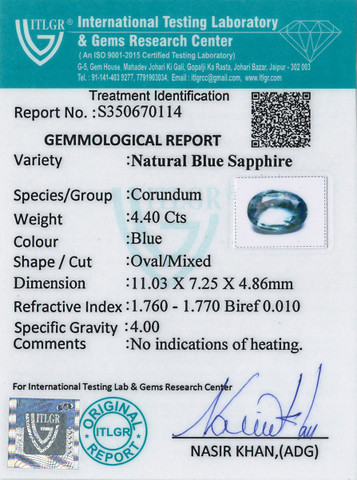 Blue Sapphire - 4.4 Carat