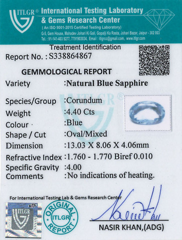 Blue Sapphire - 4.4 Carat