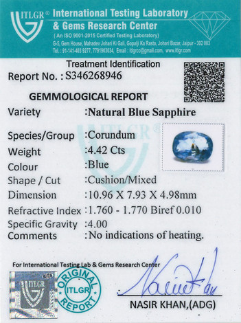 Blue Sapphire - 4.42 Carat