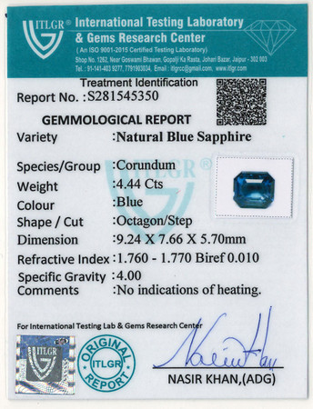 Blue Sapphire - 4.44 Carat