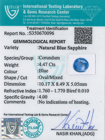 Blue Sapphire - 4.47 Carat