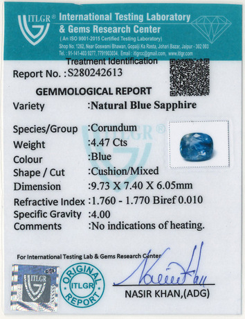 Blue Sapphire - 4.47 Carat