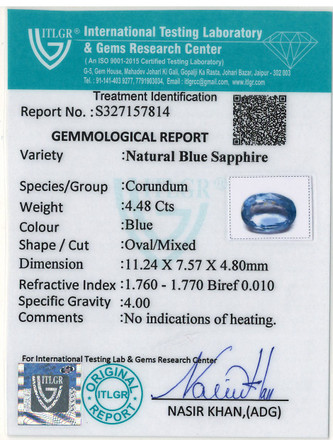 Blue Sapphire - 4.48 Carat