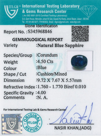 Blue Sapphire - 4.5 Carat