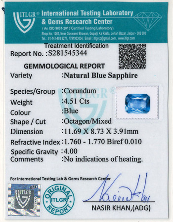 Blue Sapphire - 4.50 Carat