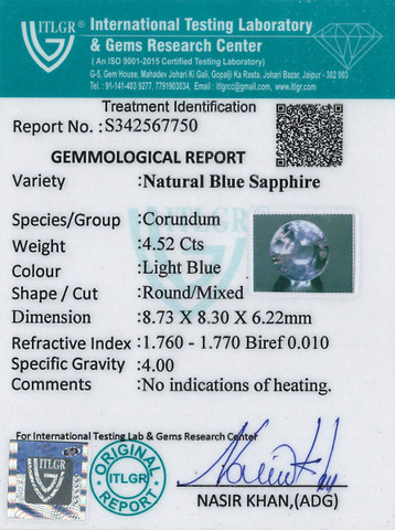 Blue Sapphire - 4.52 Carat
