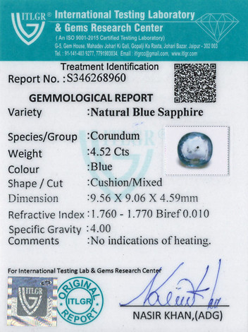 Blue Sapphire - 4.52 Carat