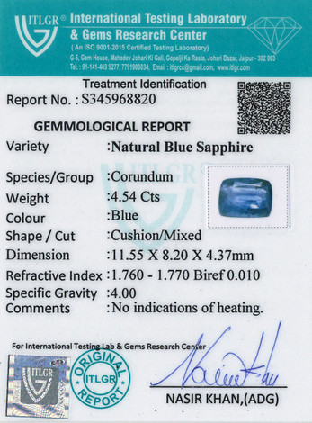 Blue Sapphire - 4.54 Carat