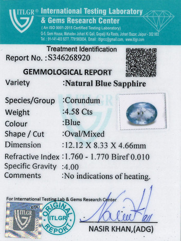 Blue Sapphire - 4.58 Carat